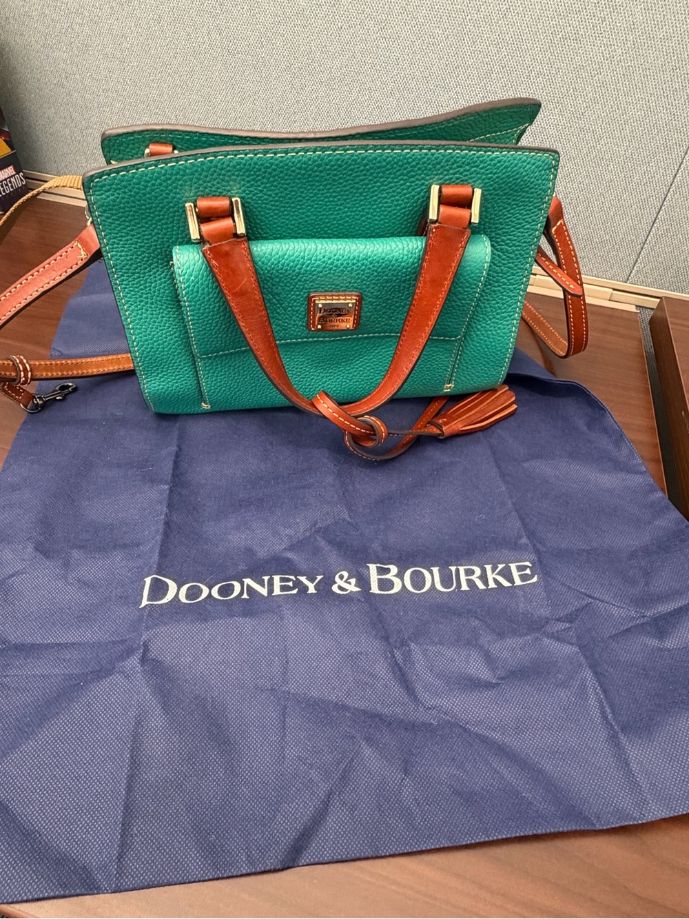 Dooney & Bourke Spearmint Pebble Grain Satchel + Dust Bag